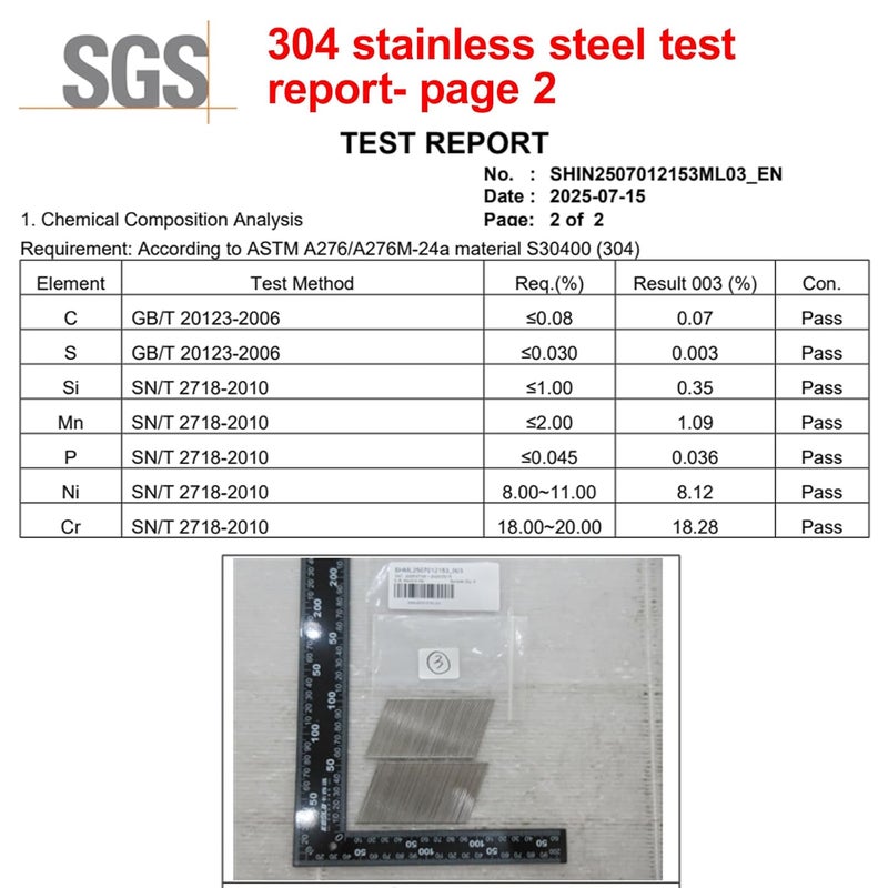 SimCos 16 Gauge Angled Finish Nails 304 Stainless Steel, (1-1/4", 1-1/2", 2", 2-1/2"), 20-Degree,Assorted Size Project Pack for Pneumatic, Electric Finish Nailer or Nail Gun (Assembly 1800) - Image 5
